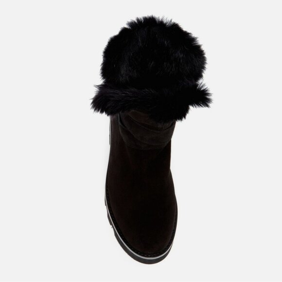 Rachel Zoe Voz Genuine Rabbit Fur Cuffed Bootie - Picture 2 of 3